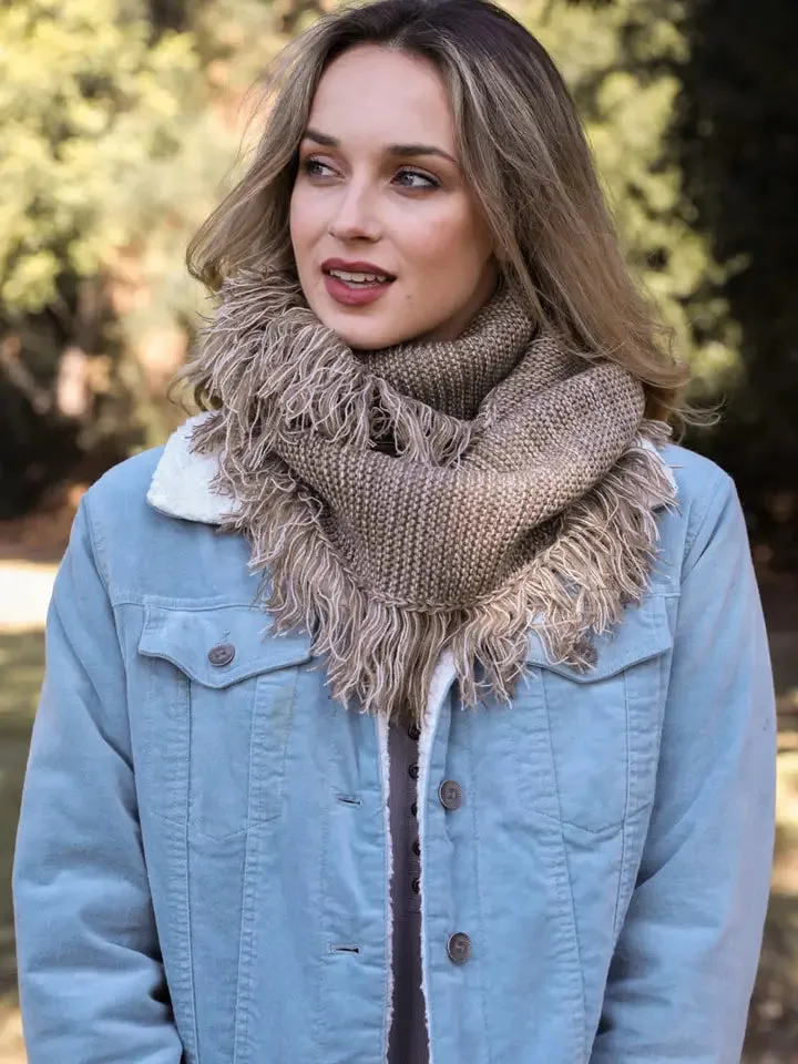 Marled Knit Infinity Loop Scarf