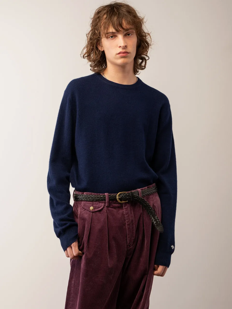 Men Crew Neck Sweater_Navy