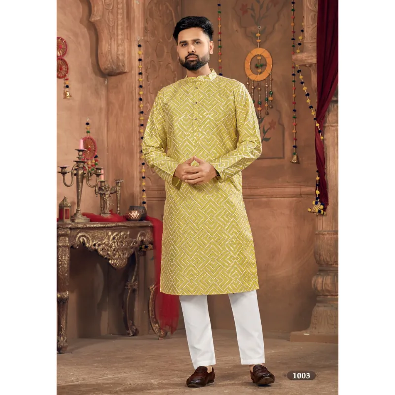 Men Traditional Silk Kurta Pajama Set