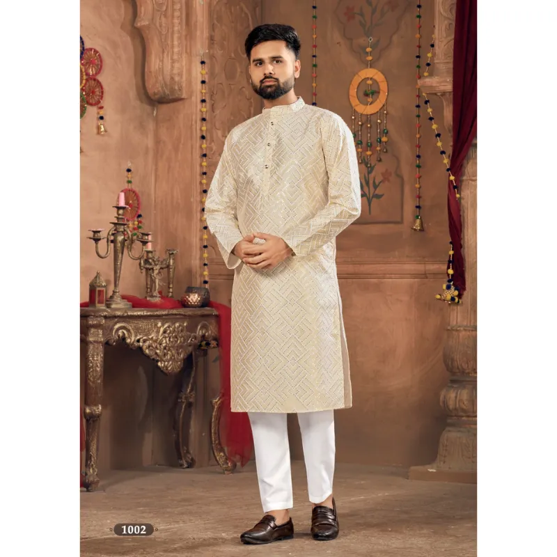 Men Traditional Silk Kurta Pajama Set