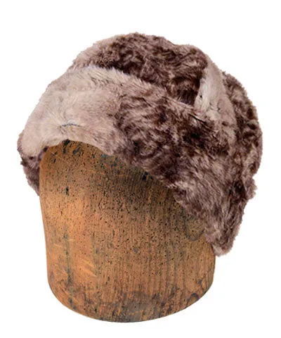 Men's Beanie Hat, Reversible - Luxury Faux Fur in Fawn (Sold Out!)