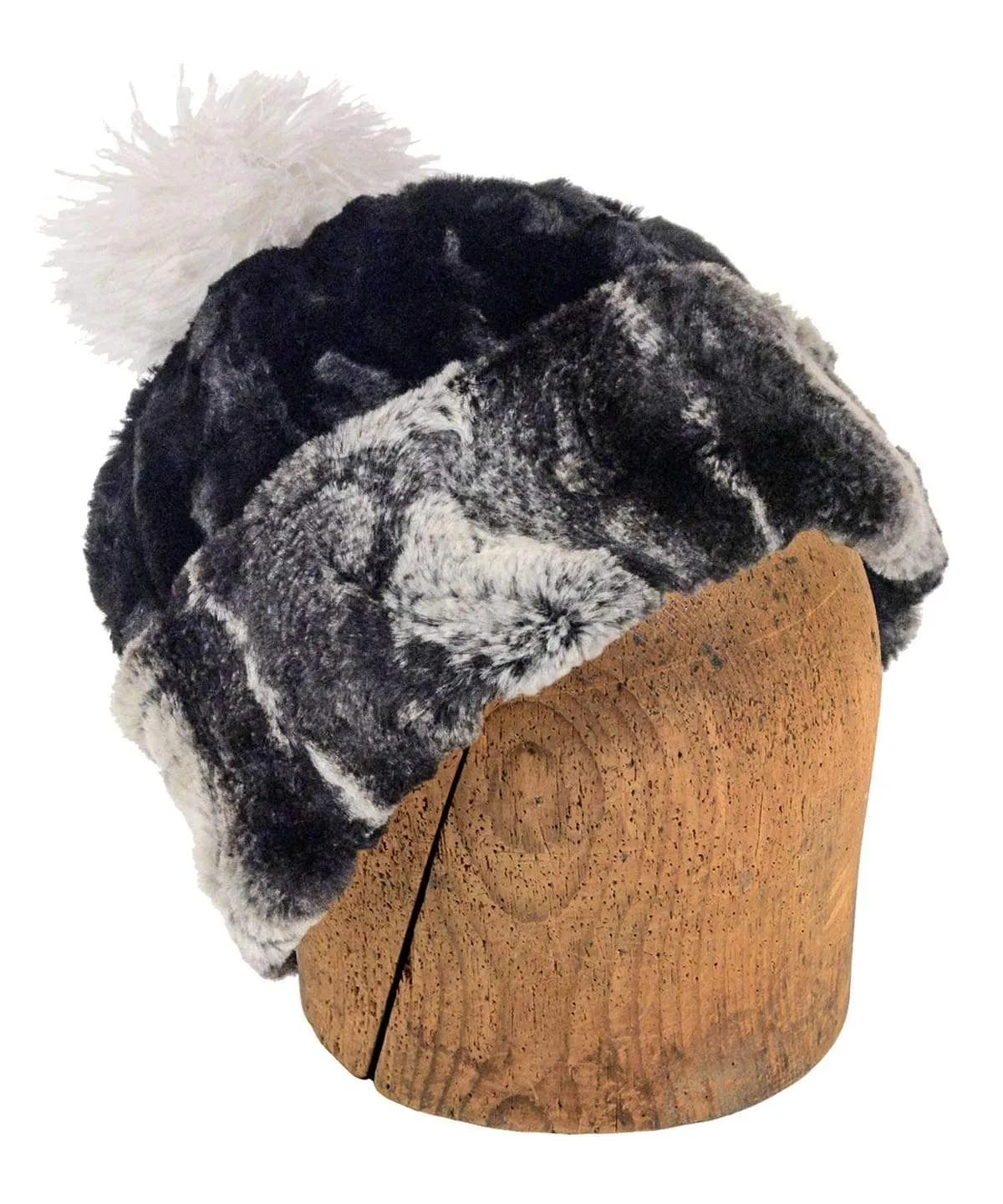 Men's Beanie Hat, Reversible - Luxury Faux Fur in Honey Badger - Sold Out!