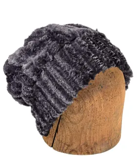 Men's Beanie Hat, Reversible - Luxury Faux Fur in Rattle N Shake