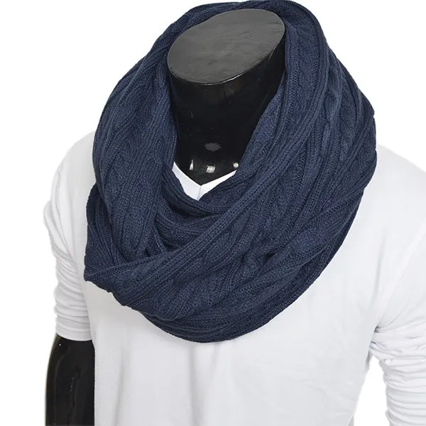 Mens Cable Knit Infinity Scarf for Winter E5041b