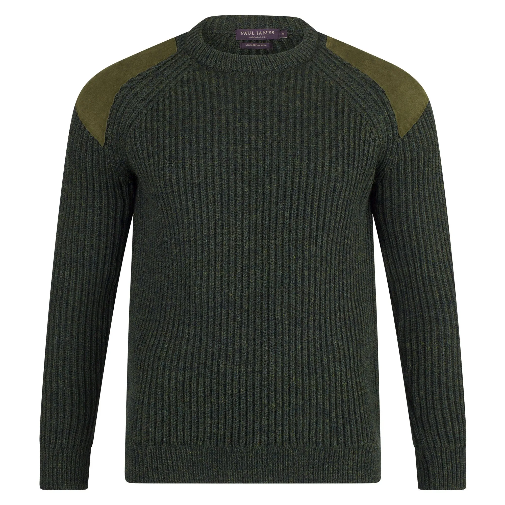 Mens Chunky British Wool Ribbed Shooting Jumper