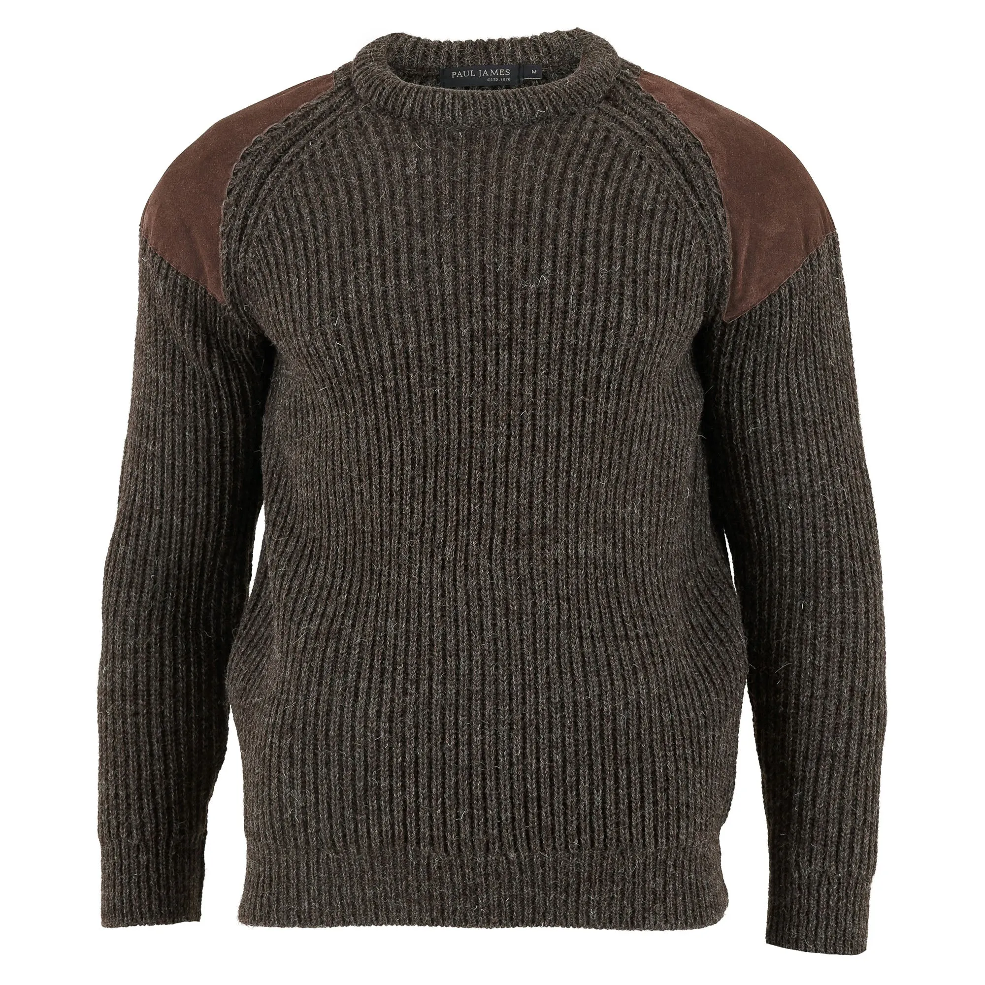 Mens Chunky British Wool Ribbed Shooting Jumper