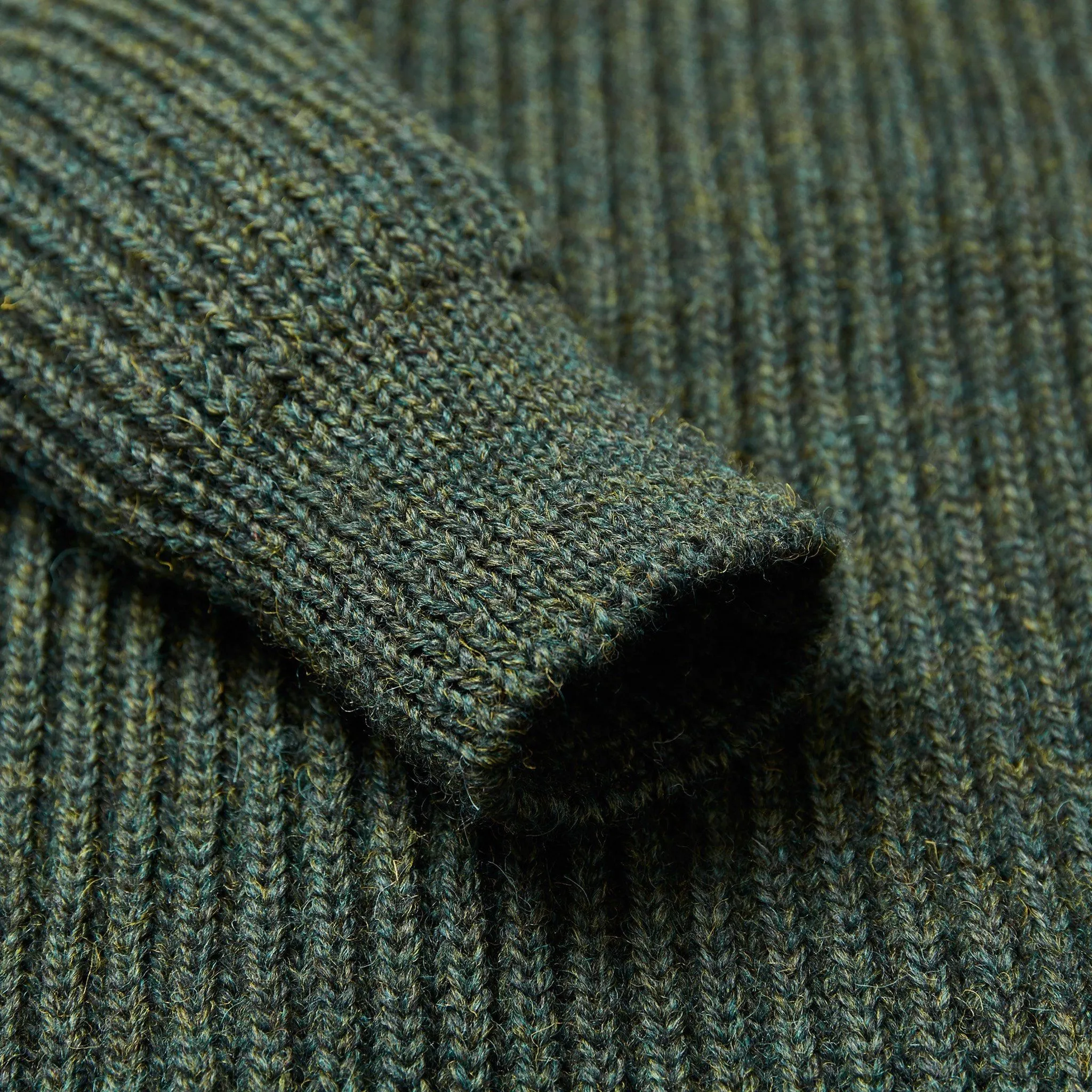 Mens Chunky British Wool Ribbed Shooting Jumper