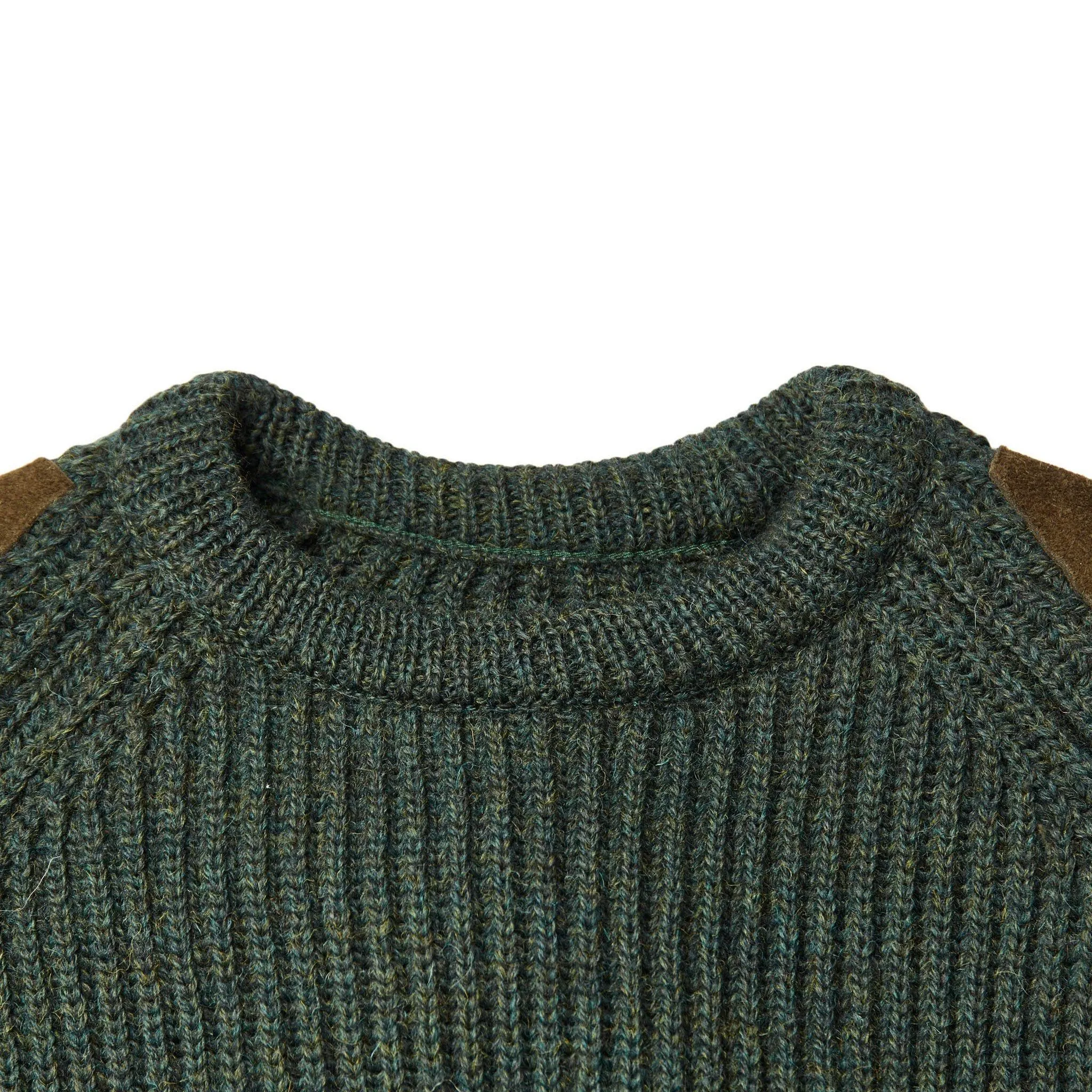 Mens Chunky British Wool Ribbed Shooting Jumper