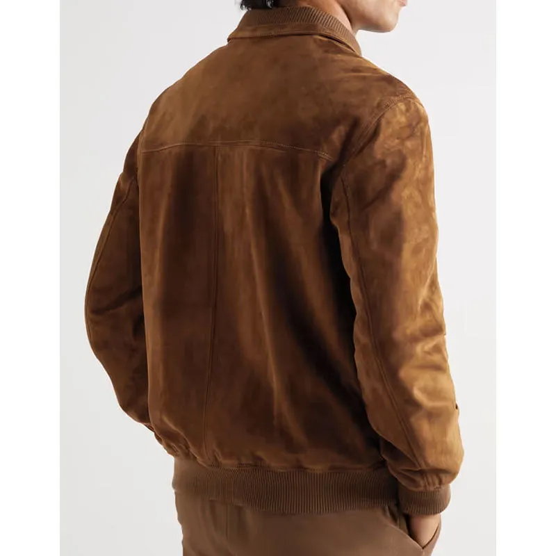 Mens New Look Style Fashion Kent Suede Bomber Leather Jacket