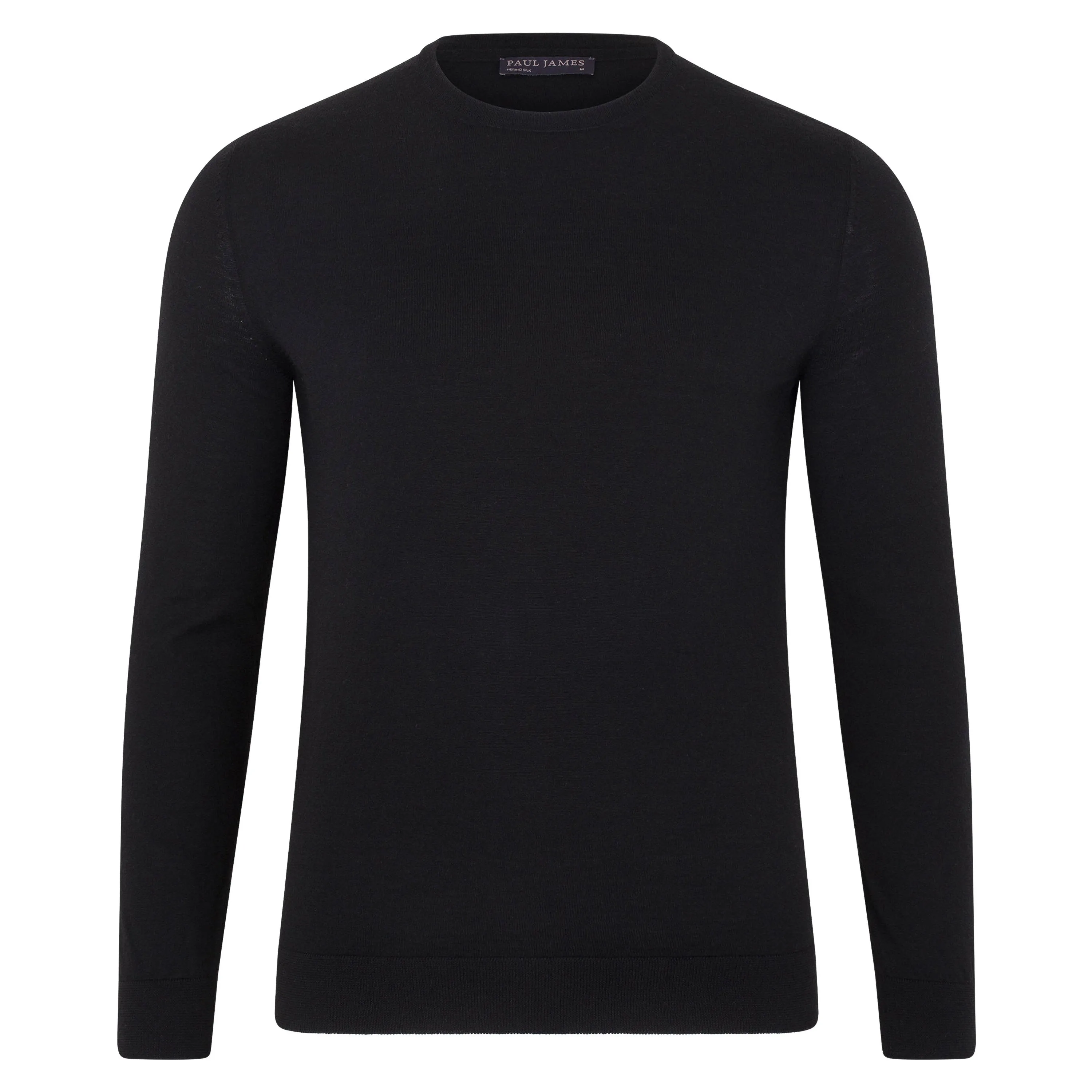 Mens Superfine Merino Silk Crew Neck Jumper