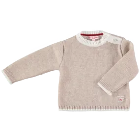 Merino Baby Jumper with Sheep Motif - Oatmeal