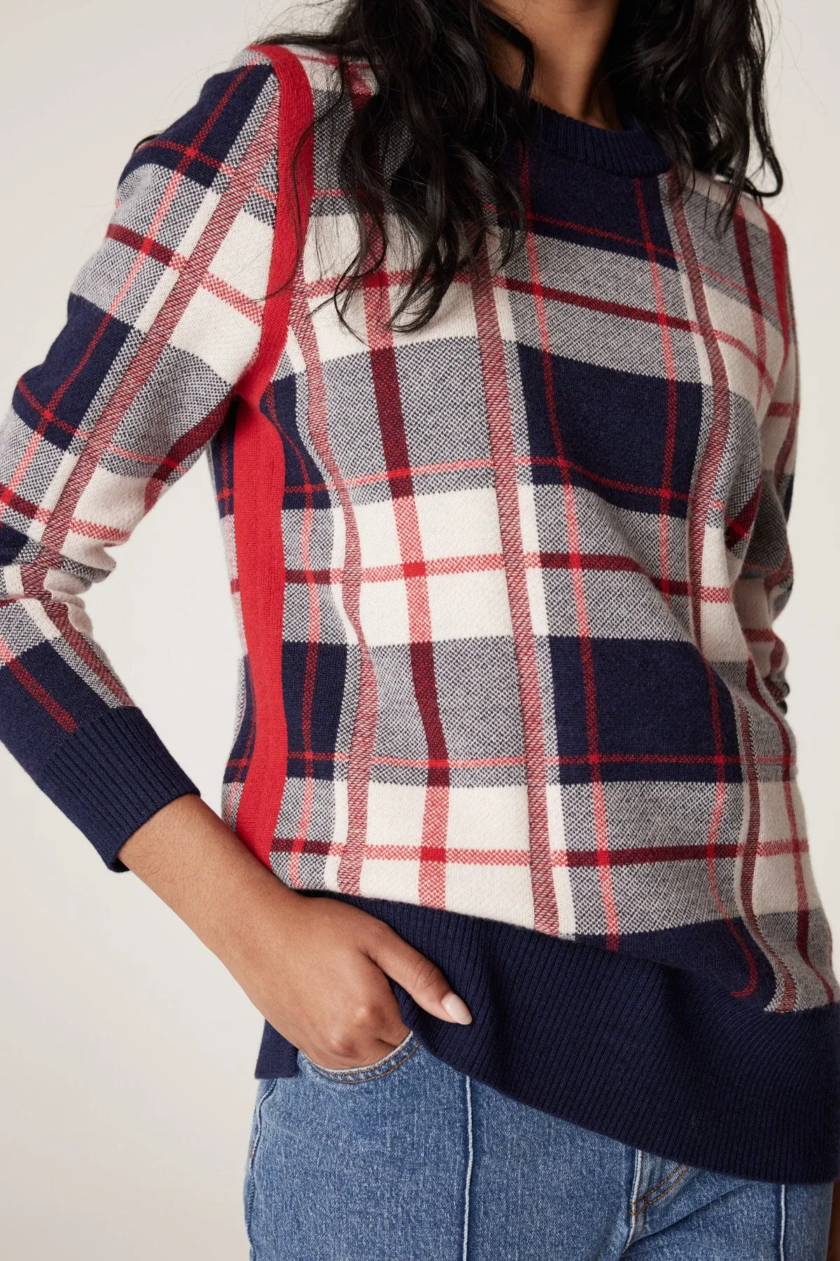 Merino Check Jumper - Red Check