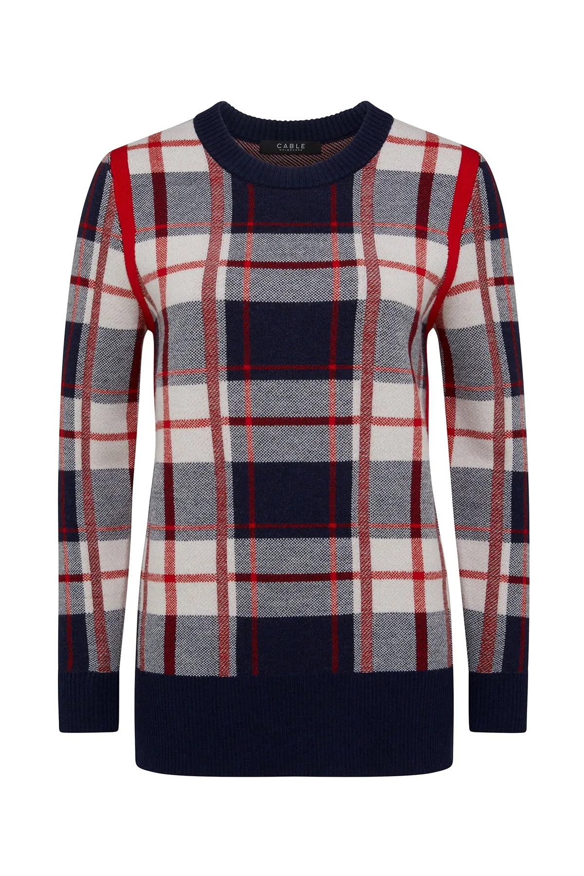 Merino Check Jumper - Red Check