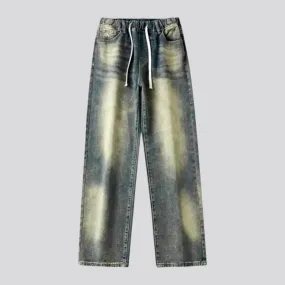 Mid-rise stylish men's jean joggers