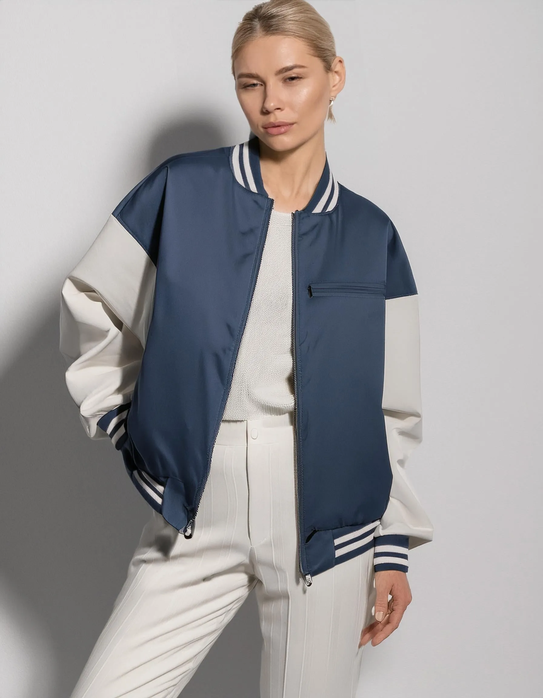 Midnight Blue Bomber Jacket