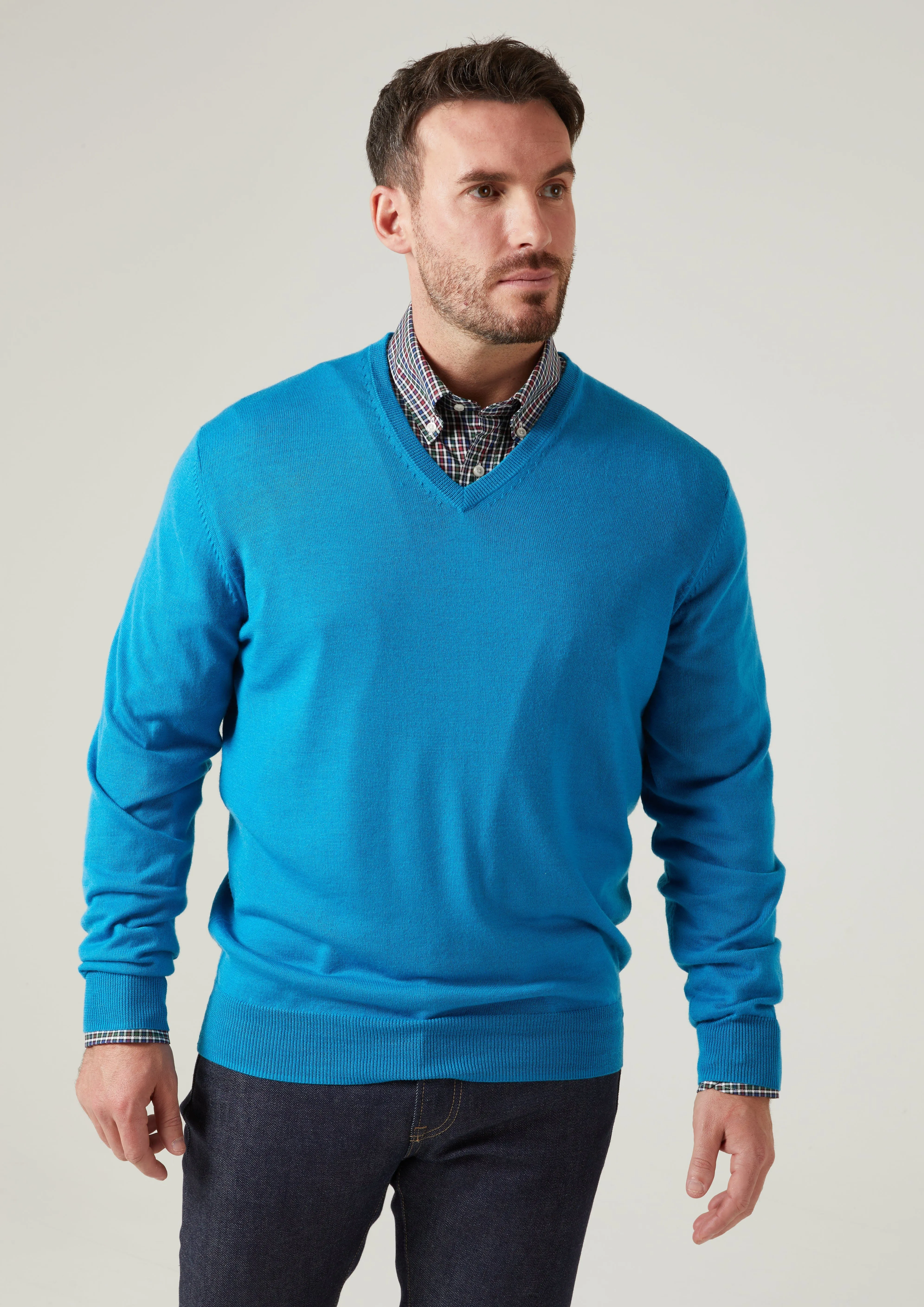 Millbreck Men's Merino Wool Jumper in Zircon - Regular Fit