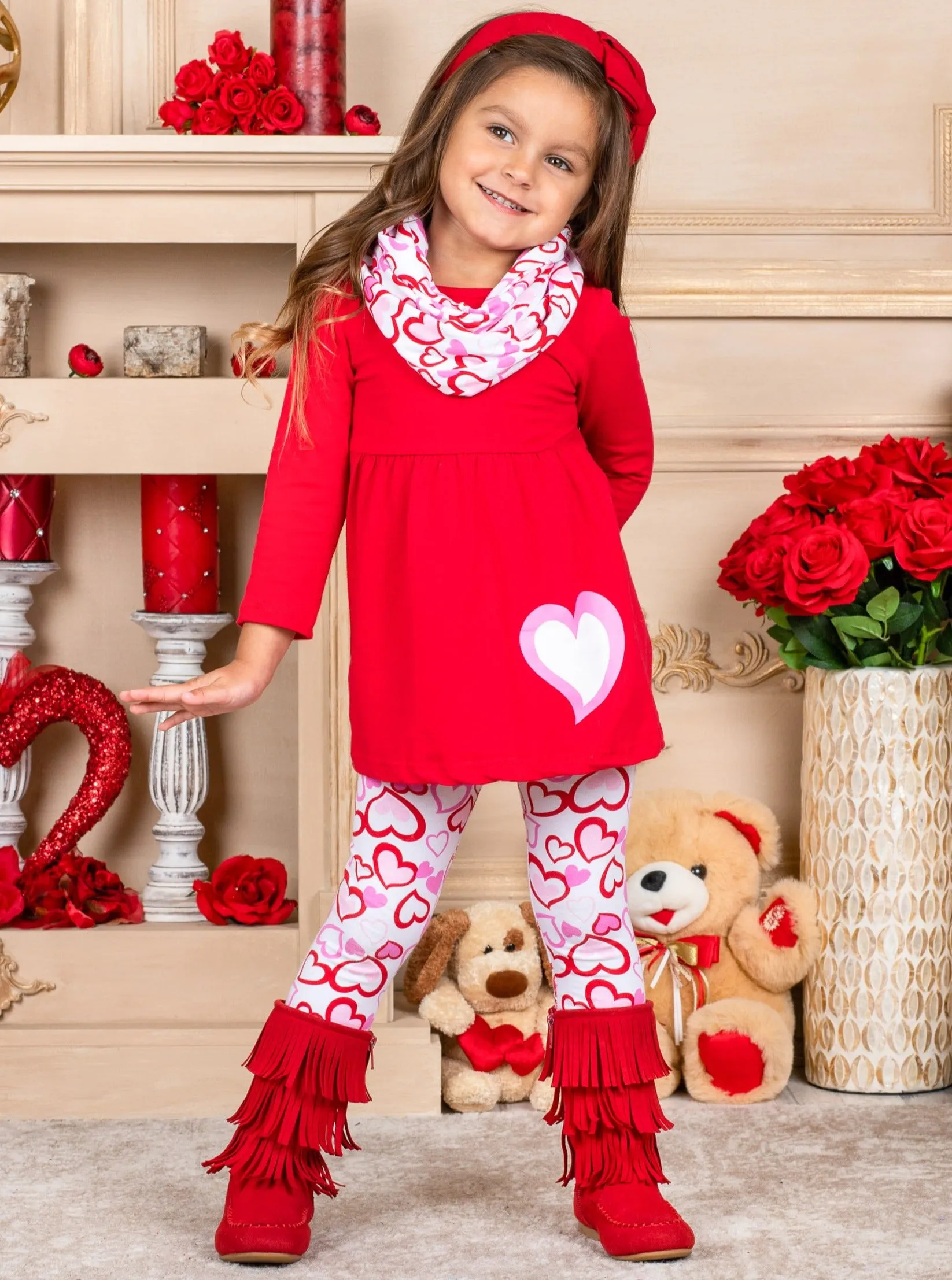 My Hearts With You Tunic, Scarf and Legging Set