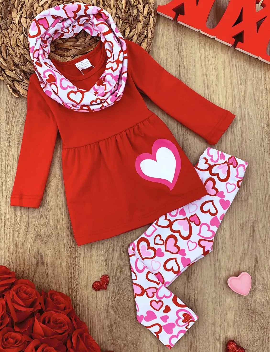 My Hearts With You Tunic, Scarf and Legging Set