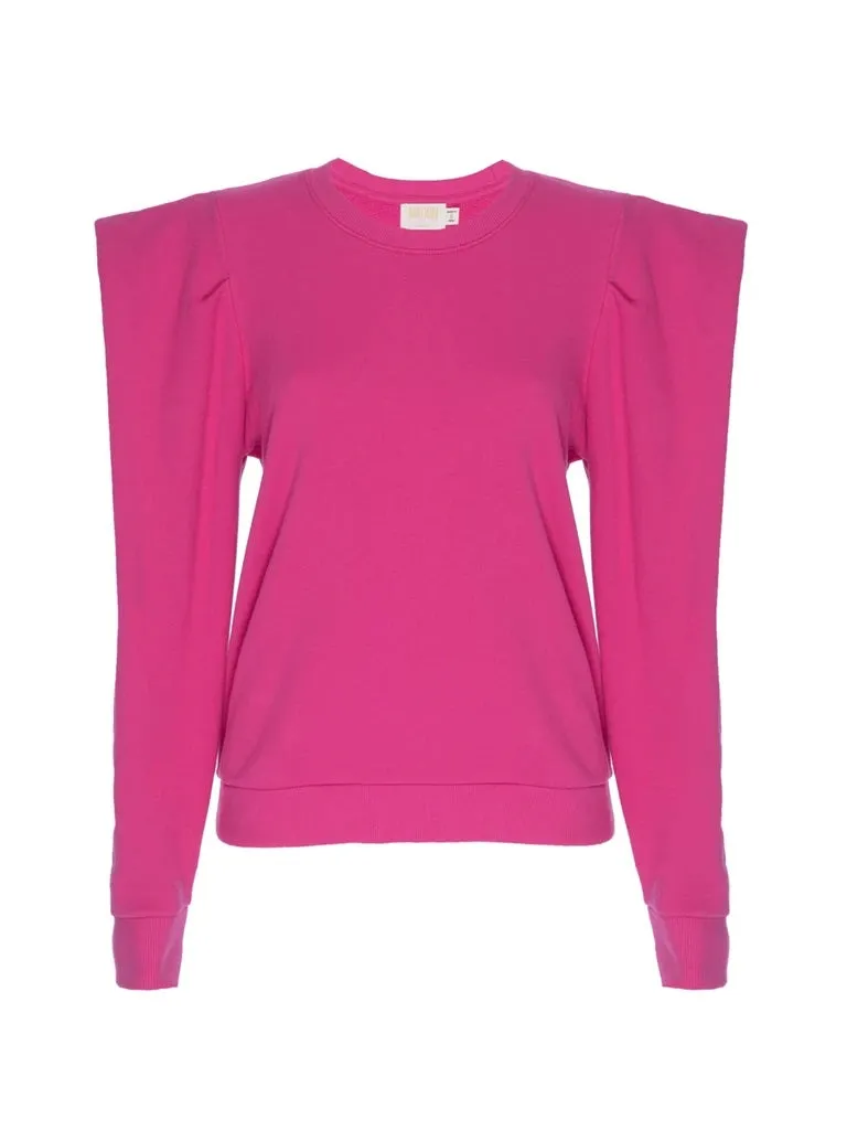 Nation LTD - Joss Sweatshirt w/ Draped Sleeve in Barbie