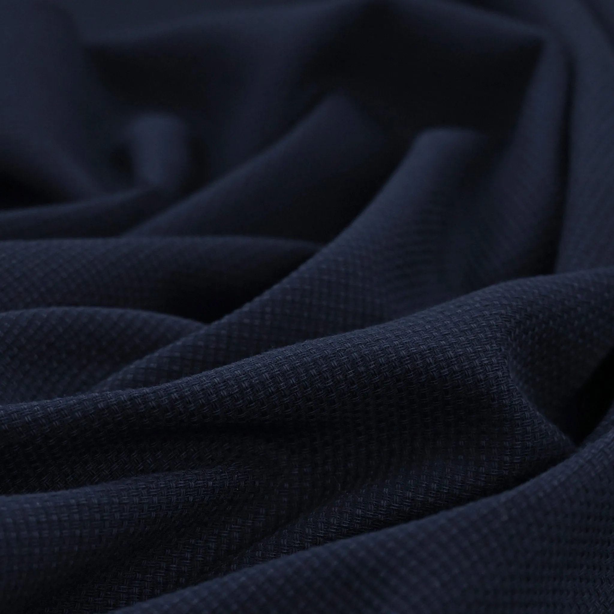 Navy Plain Tweed Fabric 2799