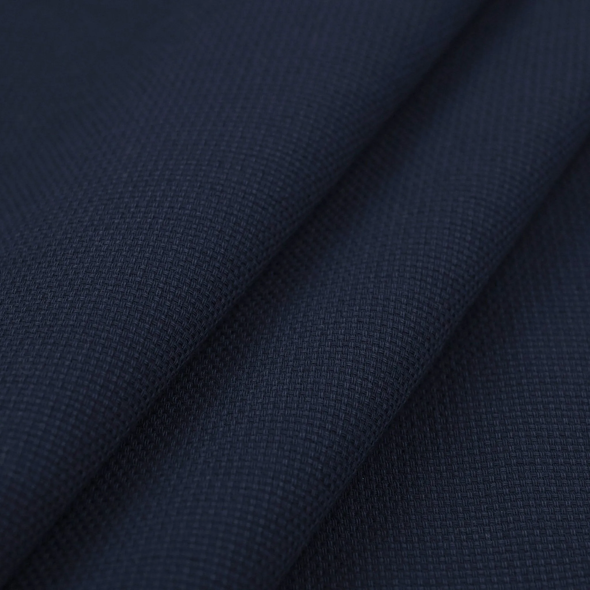 Navy Plain Tweed Fabric 2799