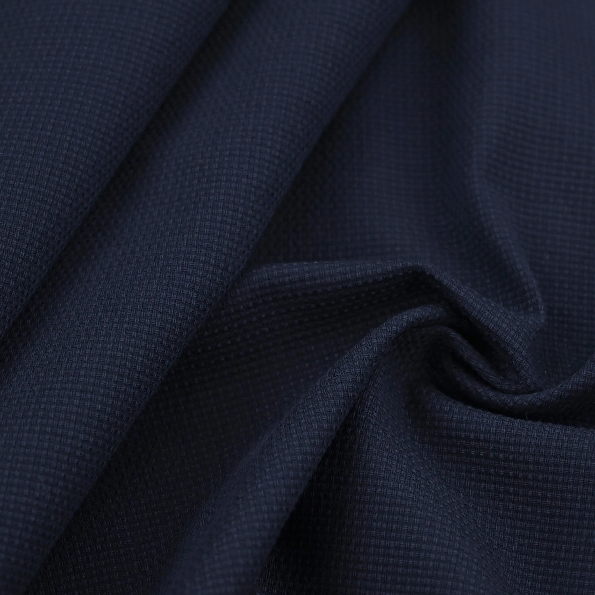 Navy Plain Tweed Fabric 2799