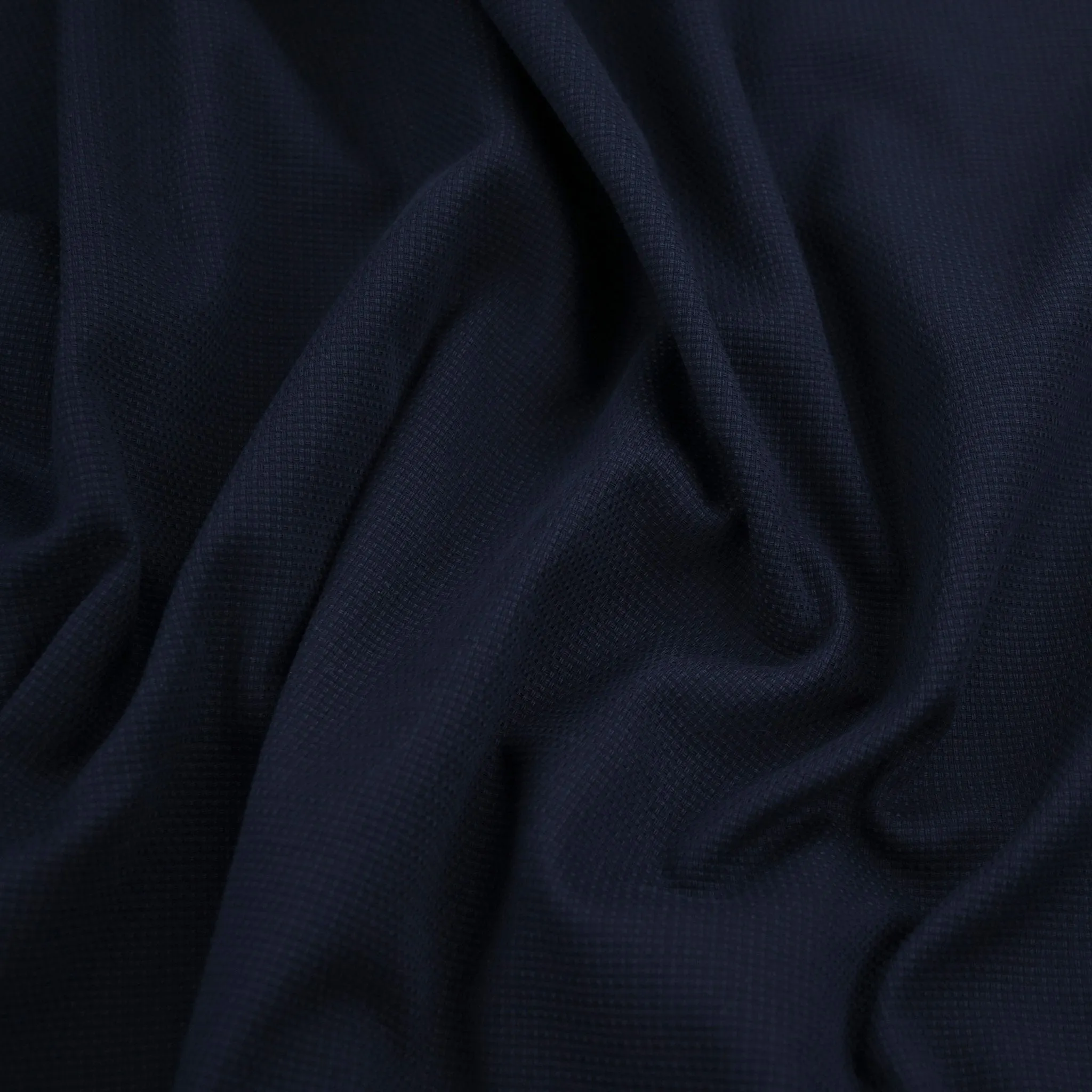 Navy Plain Tweed Fabric 2799