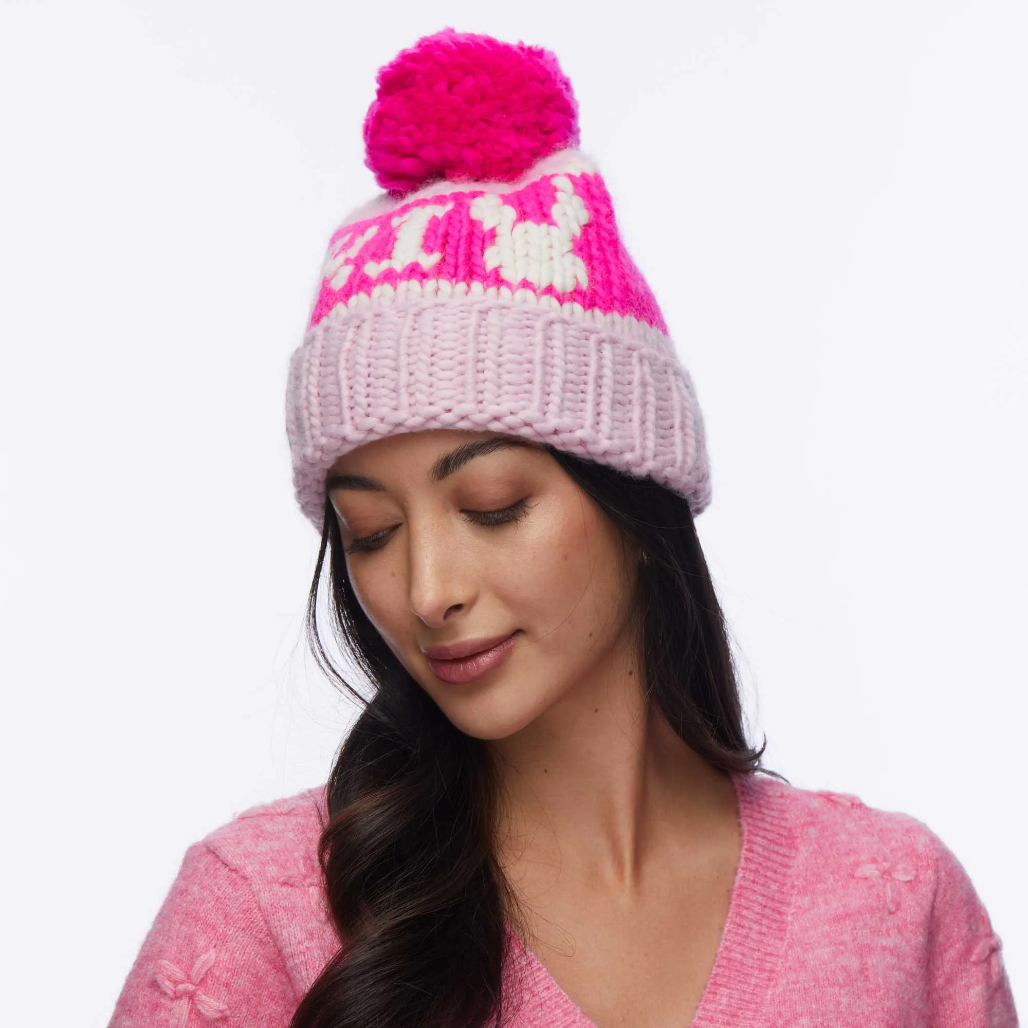 NEON BLUSH SKI BUNNY BEANIE