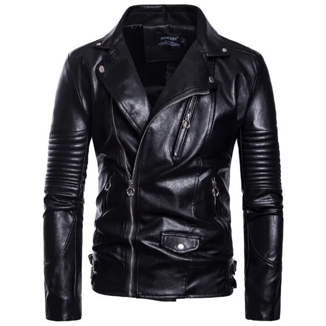 New Brand Jacket Punk Multi Design Style Motorcycle Biker Leather Jacket Men Fashion Skull Leather Coats Male Bomber Jacket 5XL