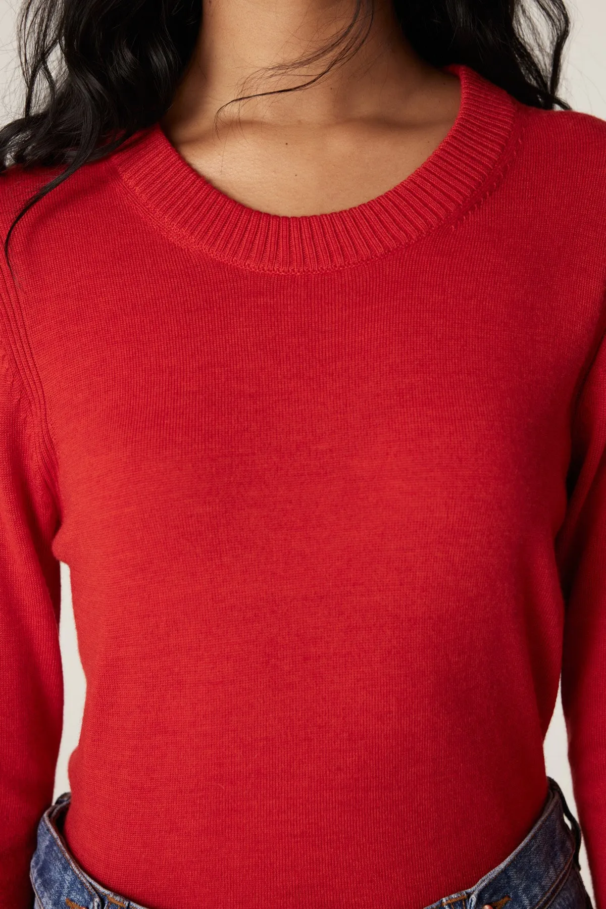 Nina Merino Jumper - Tomato Red