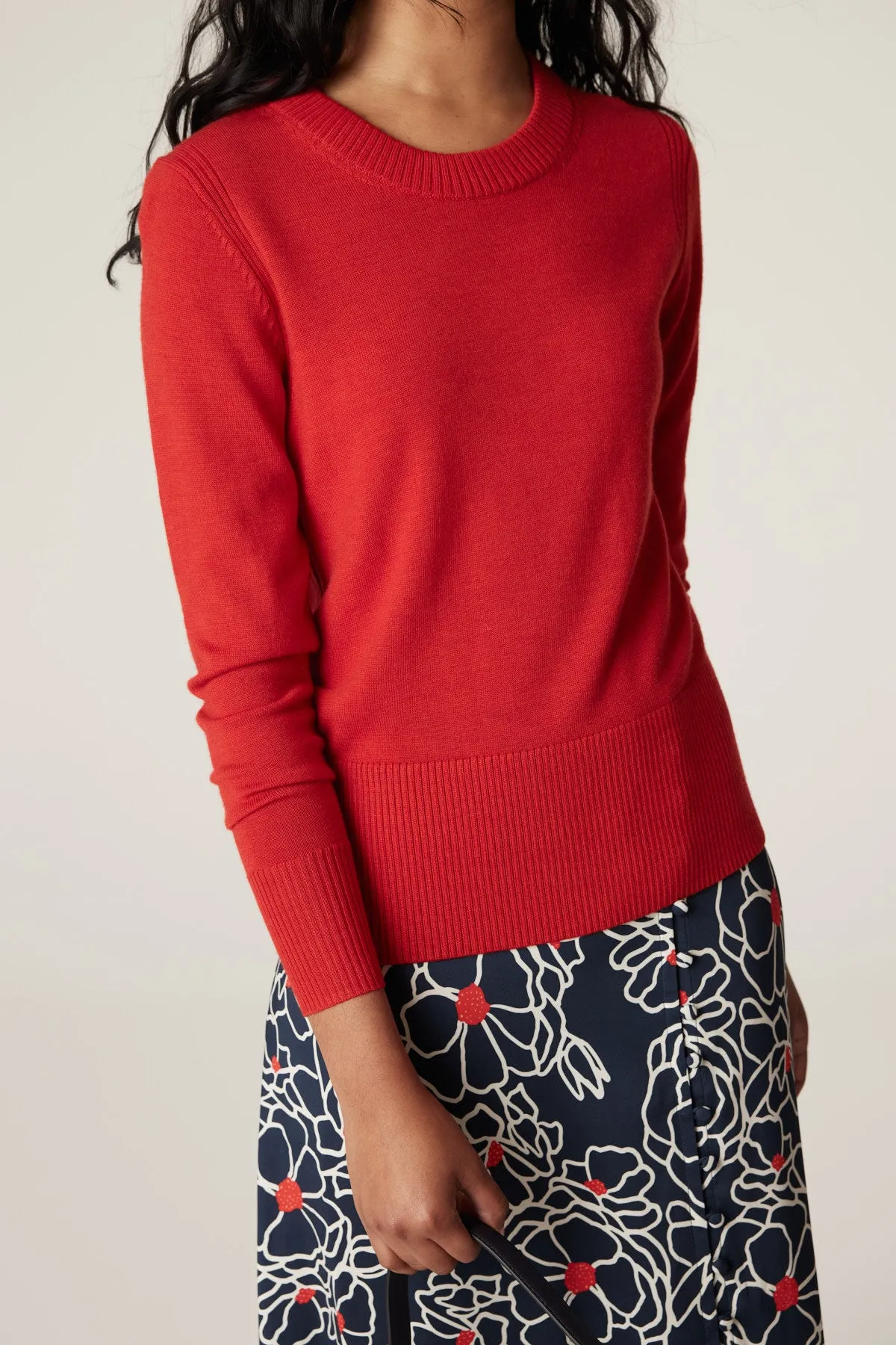 Nina Merino Jumper - Tomato Red