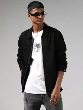 Nuon Black Bomber Slim-Fit Jacket