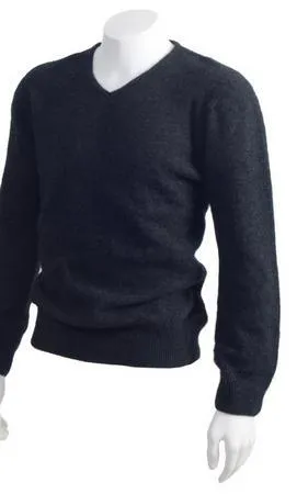 NZ Merino Possum Silk Mens V-neck Sweater