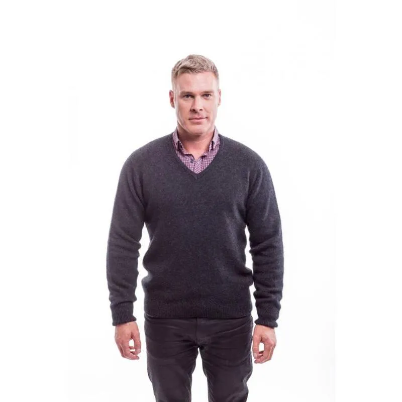 NZ Merino Possum Silk Mens V-neck Sweater