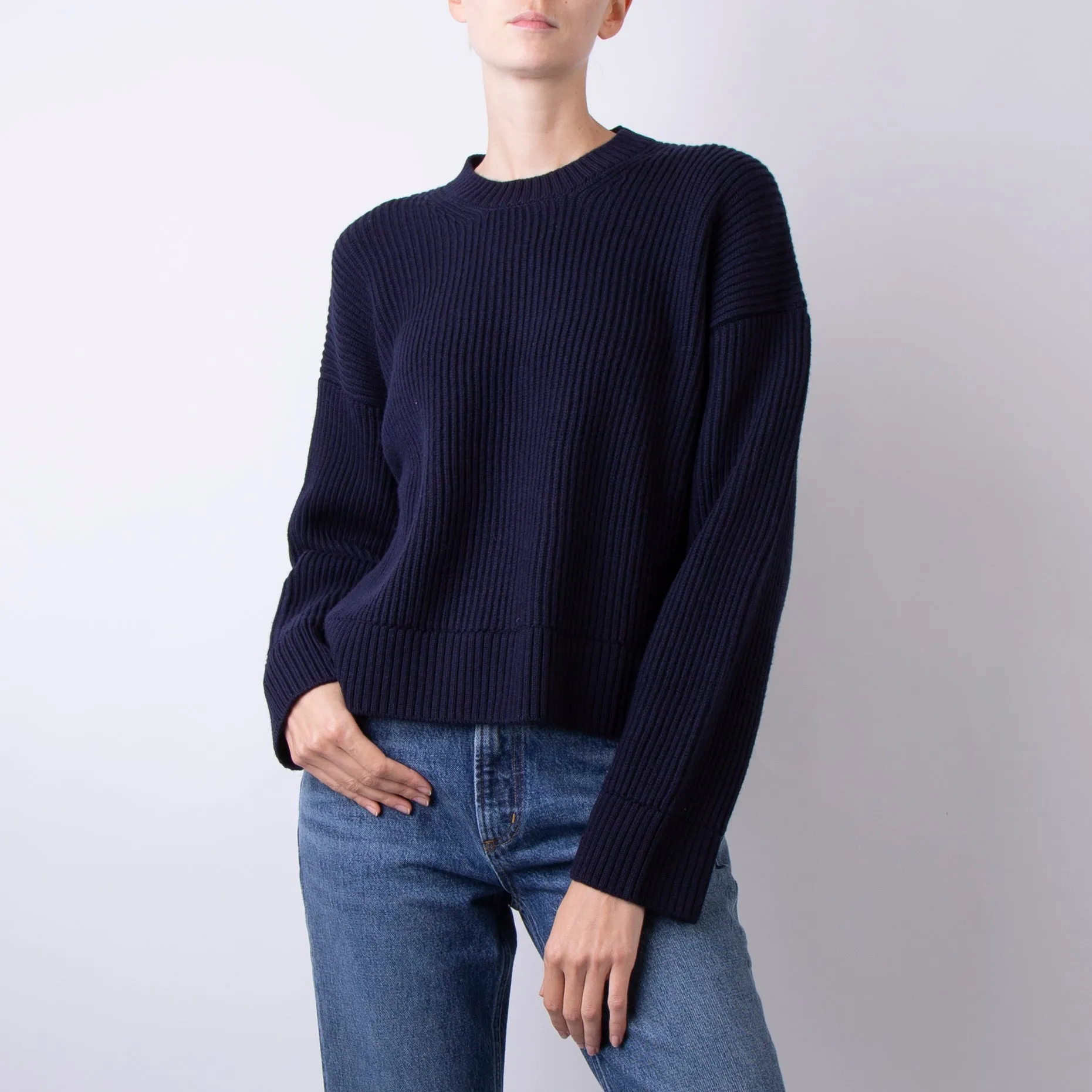 OFFICINE GENERALE SWEATER WKNT304 DARK NAVY BLUE