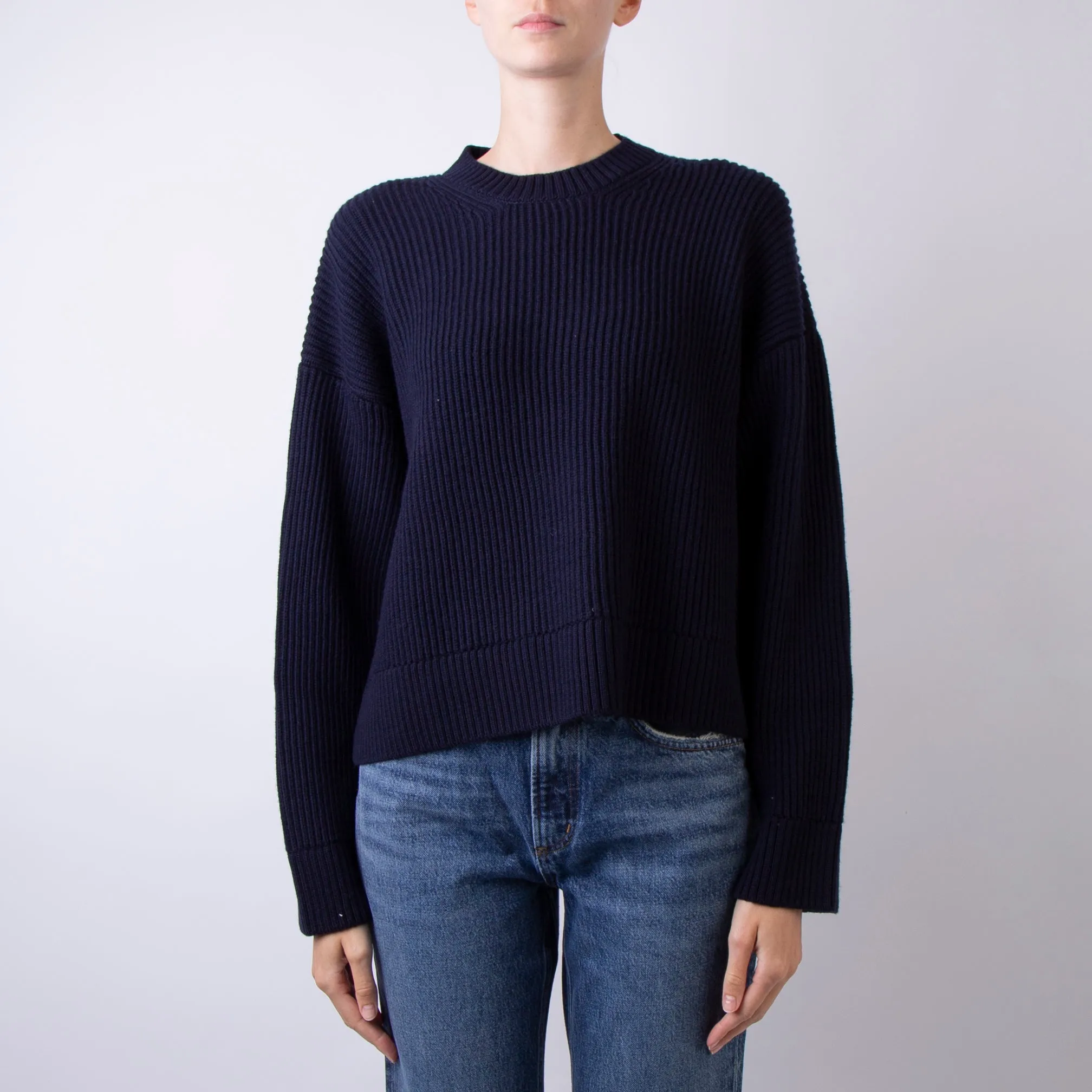 OFFICINE GENERALE SWEATER WKNT304 DARK NAVY BLUE