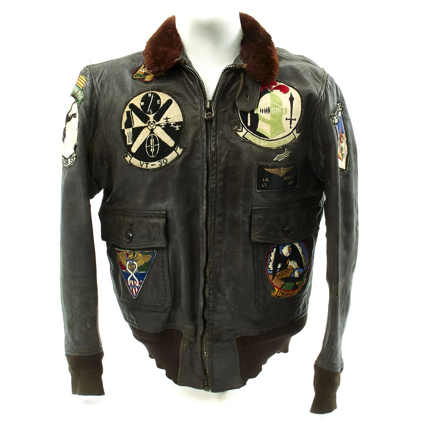 Original U.S. Vietnam War Named USN Attack Squadron Fighter Pilot Patched Flight G-1 Jacket