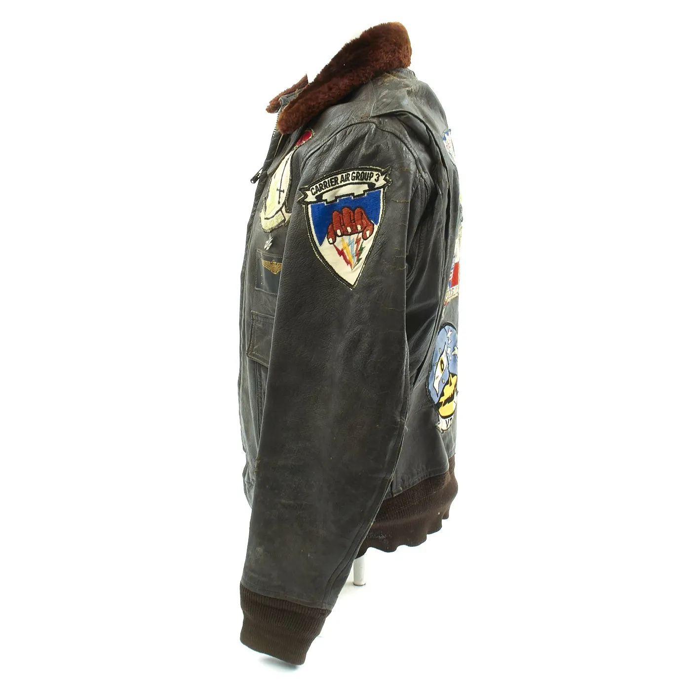 Original U.S. Vietnam War Named USN Attack Squadron Fighter Pilot Patched Flight G-1 Jacket