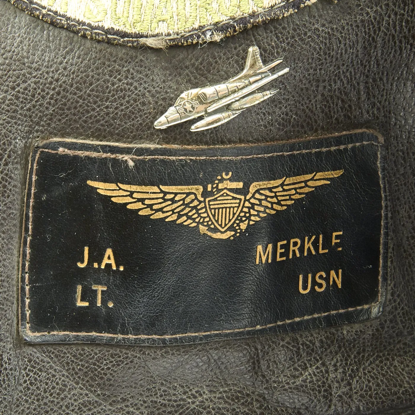 Original U.S. Vietnam War Named USN Attack Squadron Fighter Pilot Patched Flight G-1 Jacket