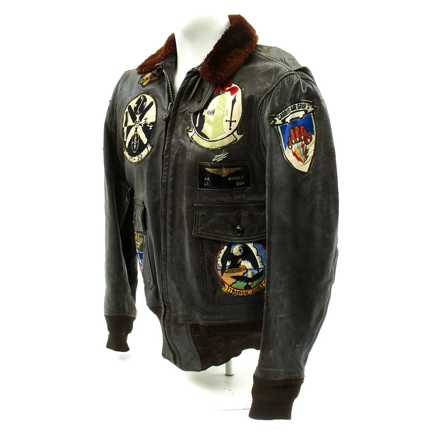 Original U.S. Vietnam War Named USN Attack Squadron Fighter Pilot Patched Flight G-1 Jacket