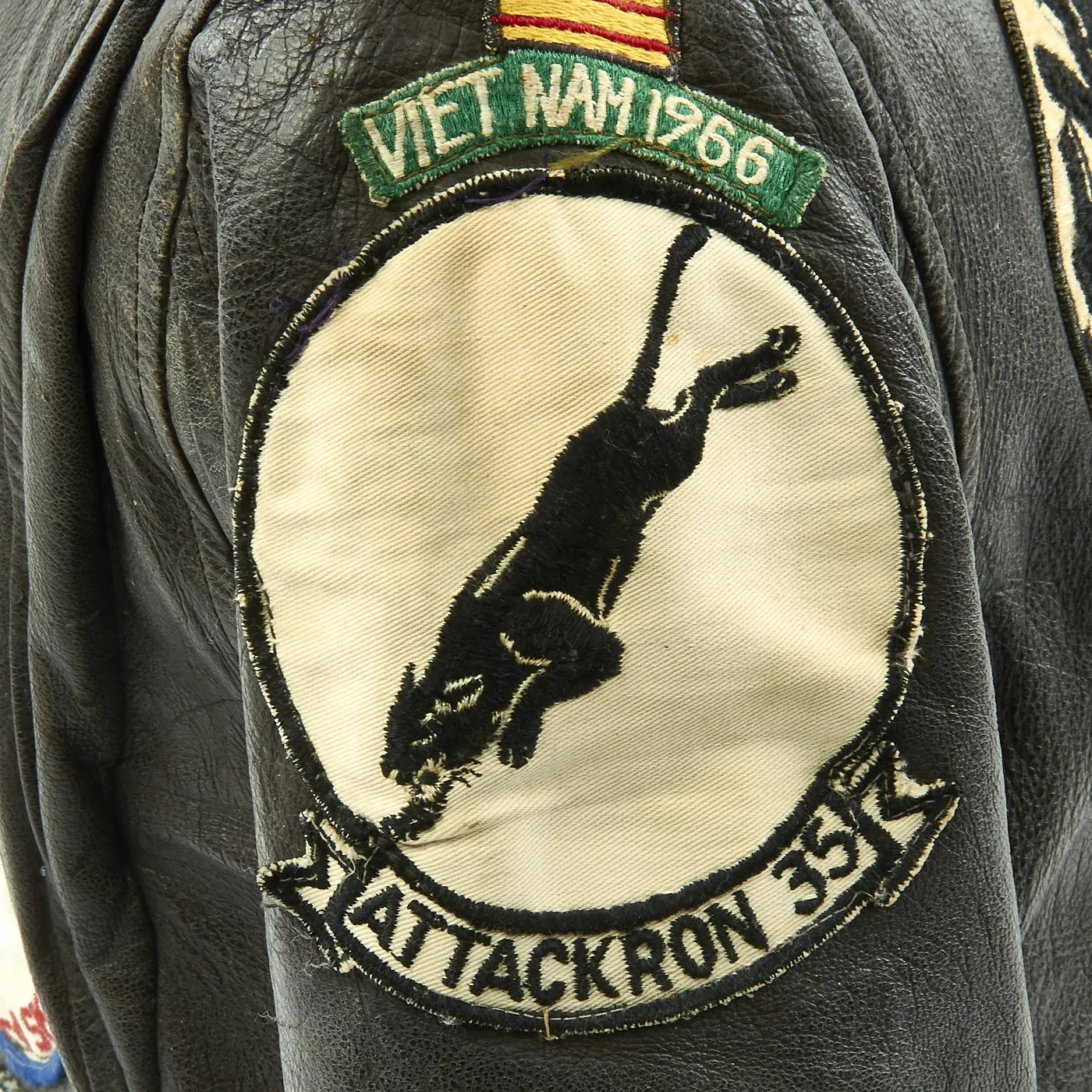 Original U.S. Vietnam War Named USN Attack Squadron Fighter Pilot Patched Flight G-1 Jacket