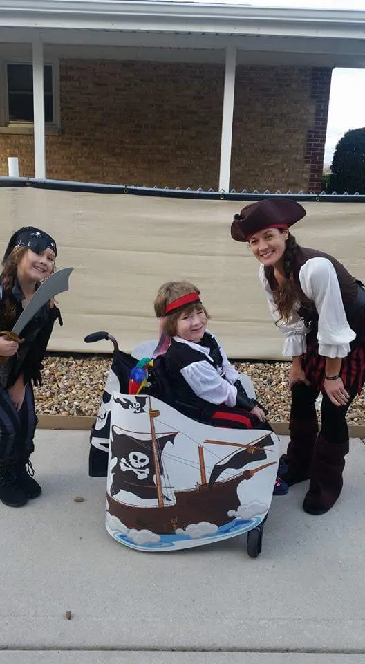 OS Pirate Ghost Ship Wheelchair Costume Child's