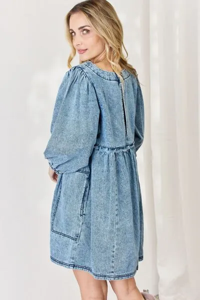 Oversized Denim Babydoll Dress