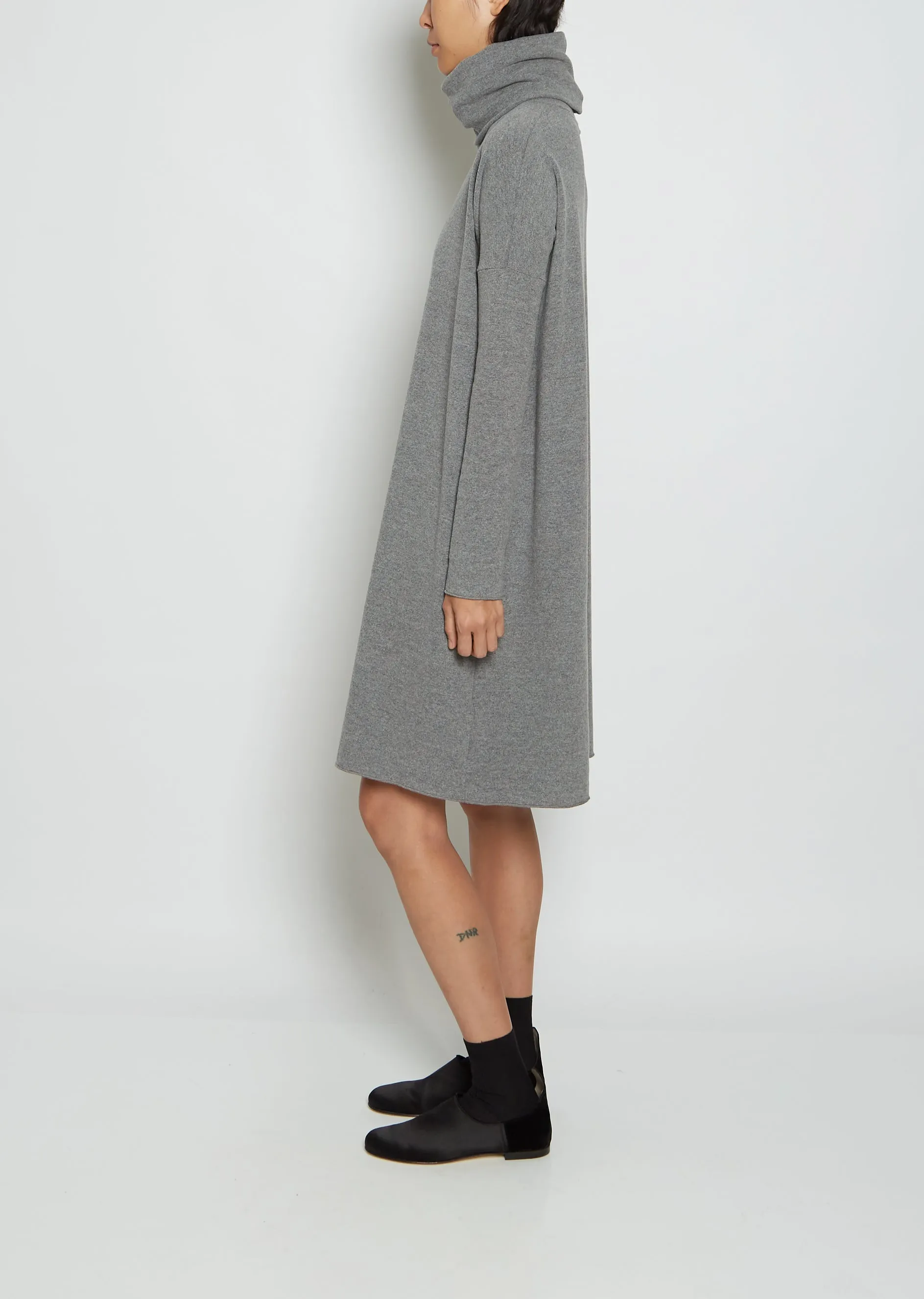 Oversized Turtleneck Cotton Acrylic Dress JP