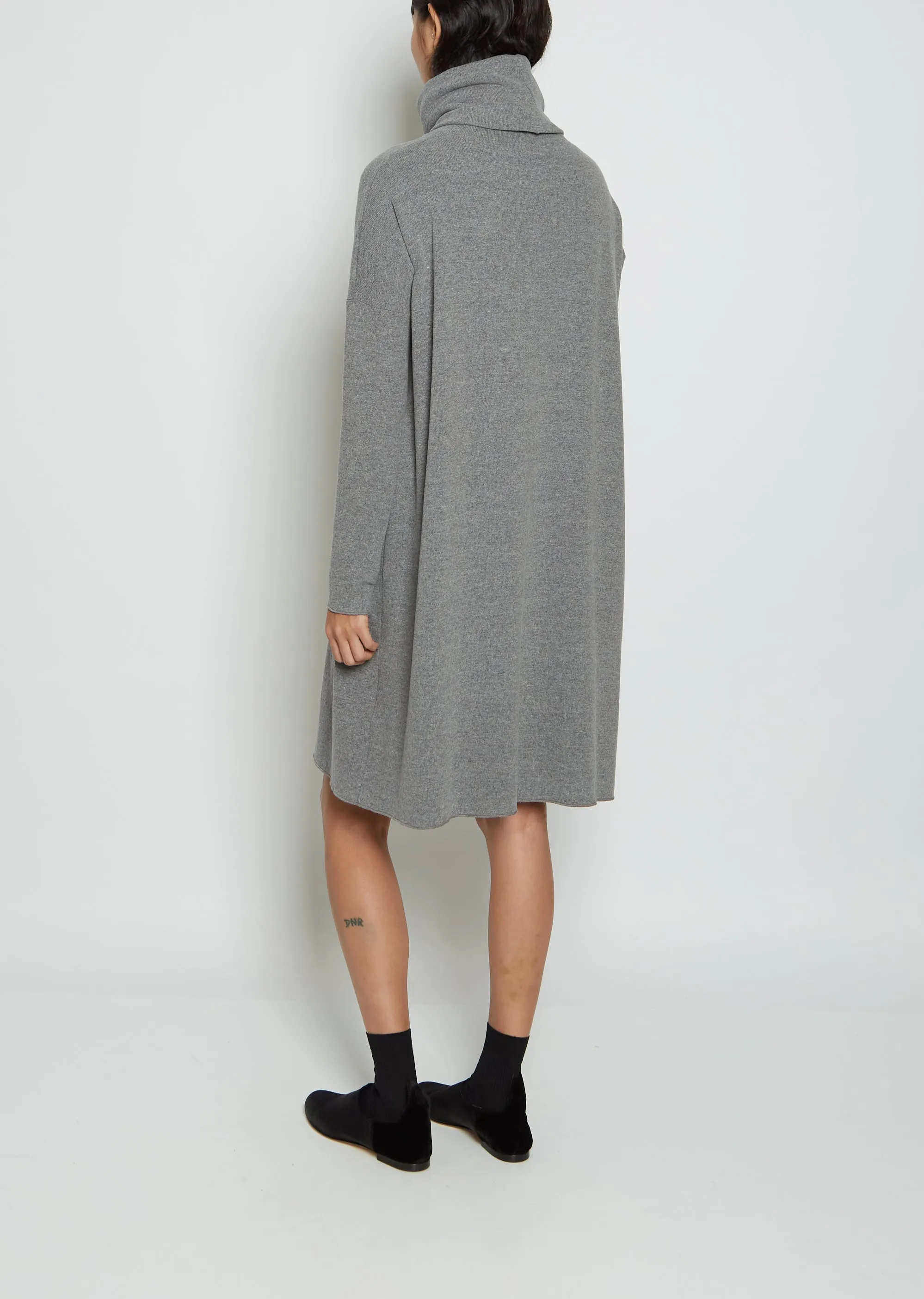 Oversized Turtleneck Cotton Acrylic Dress JP