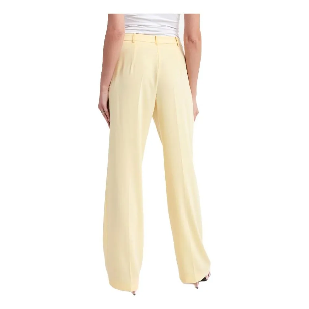 Patrizia Pepe Elegant Smooth Fabric Trousers in Yellow