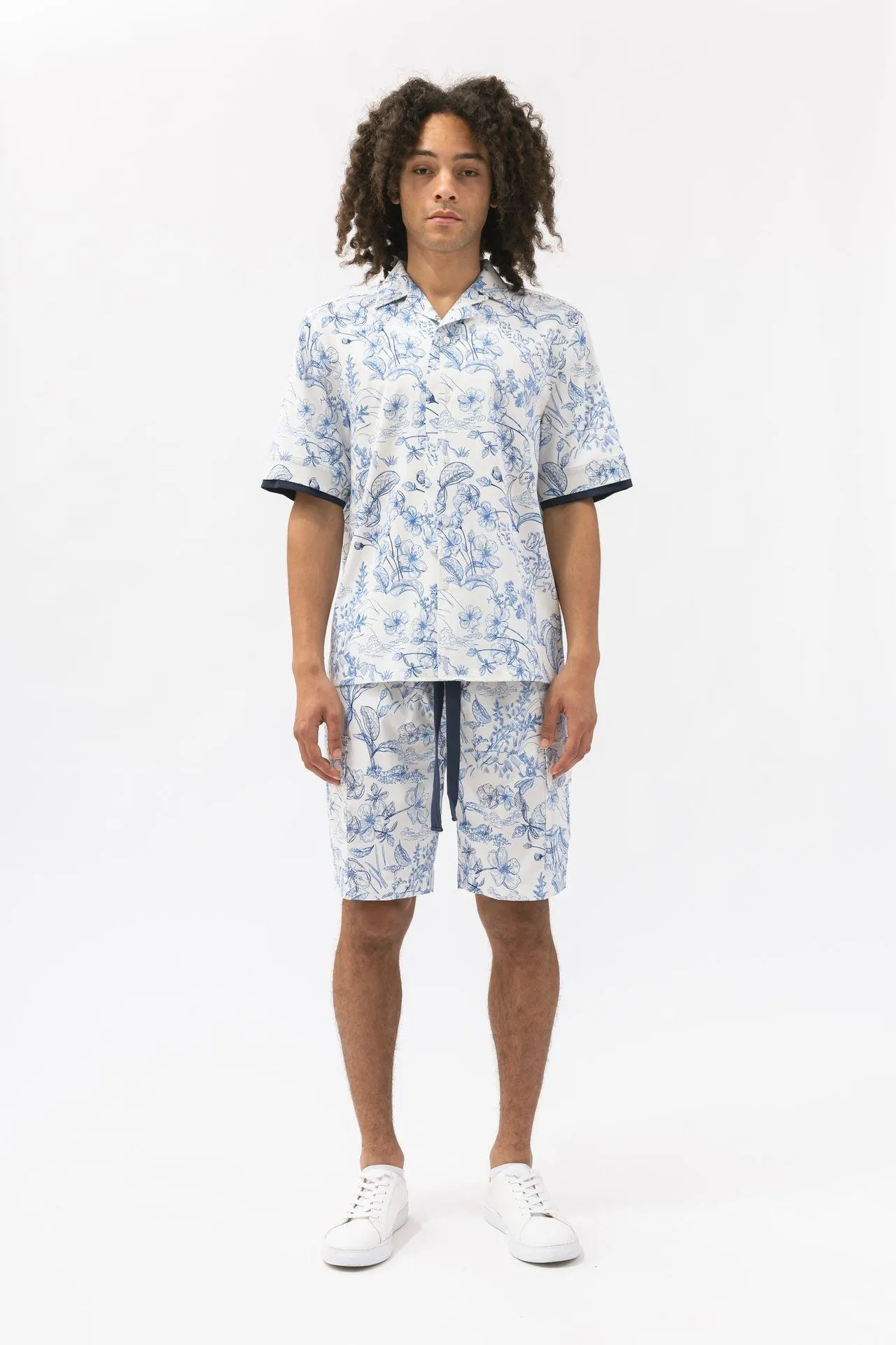 Patterned Relax Cargo Shorts