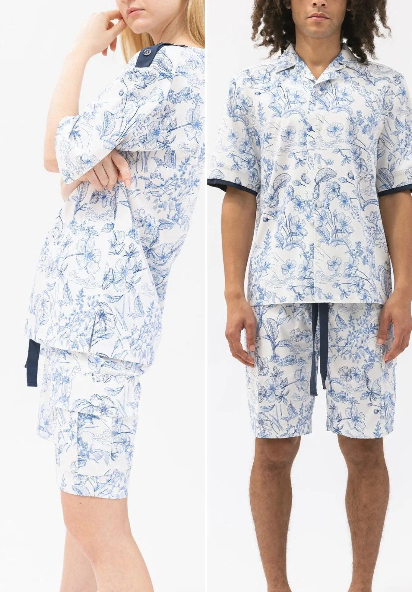 Patterned Relax Cargo Shorts