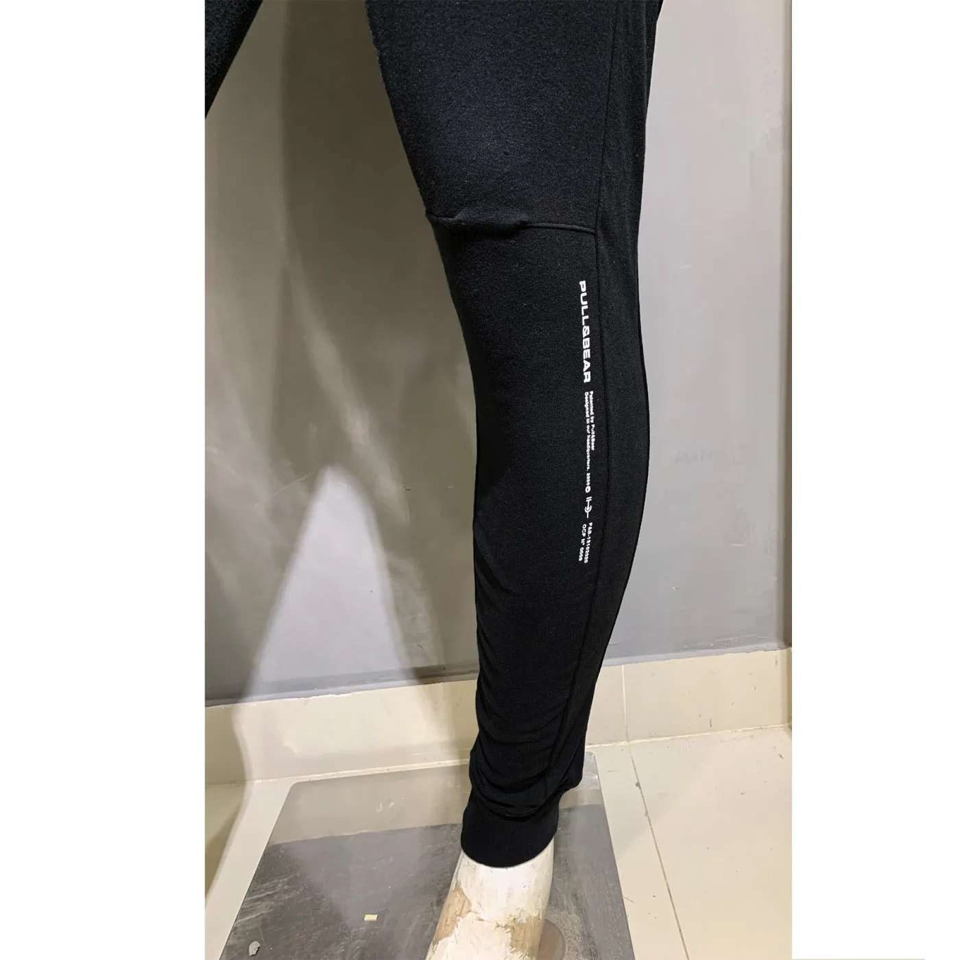 PB Black Polyester Slim Joggers