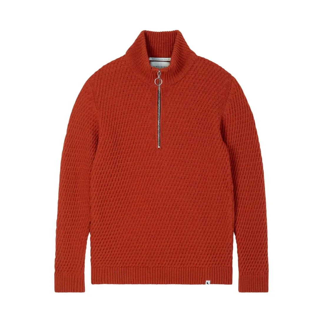 Peregrine Birchall Quarter Zip Jumper Orange Made in England WJ71101